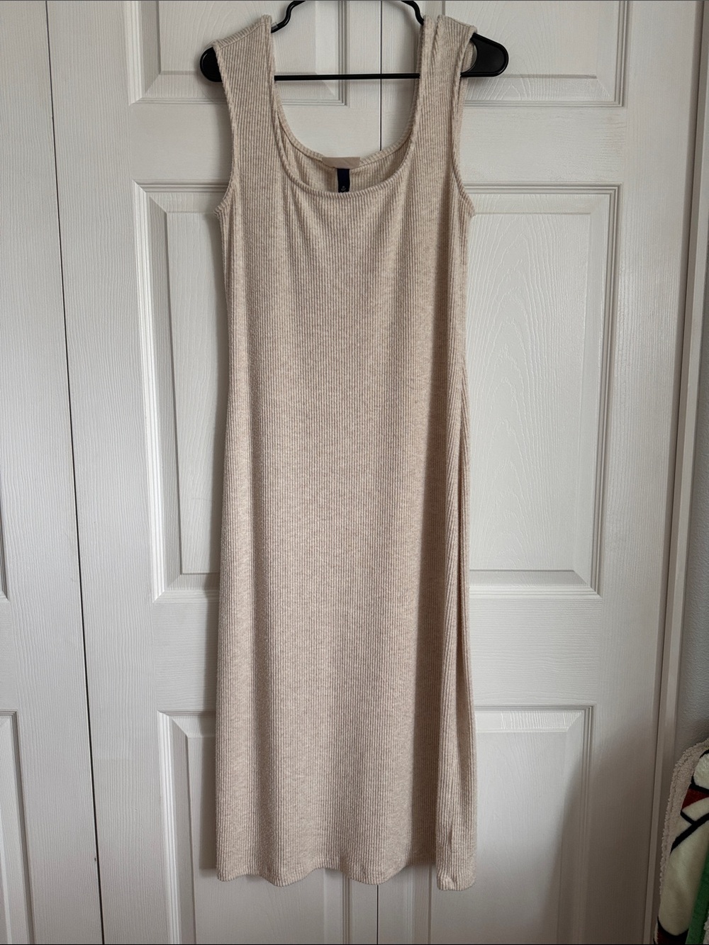 Universal Thread Beige Ribbed Midi Tank Dress